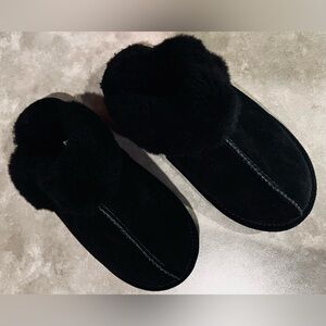 🔥 NEW BearPaw Loki Black Suede Warm Comfort Slippers Shoes In/Outside 6 Women’s